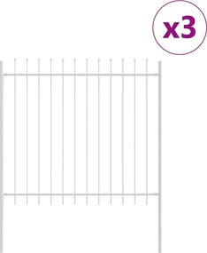 vidaXL Gard de Grădină 3 pcs Alb 5,1 x 1,5 m Oțel acoperit cu pulbere