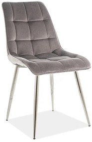 Scaun de sufragerie Charlie (Gri + Cromat). 1050308