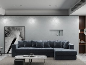 Colțar extensibil dumonde cu ladă de depozitare si sezut confortabil din spuma high-density, Gloria Euphoria Grafit II 320x183 cm