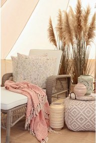 Șezlong de exterior reglabil cu roți și pernă din rattan sintetic pentru grădină și terasă, stil boho chic, „Riviera”