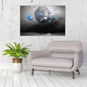 Tabloul cu bile abstracte albastre (90x60 cm)