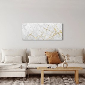 Tablou - Marmură alb- auriu (120x50 cm)