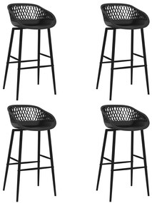 vidaXL Scaune de bar, 4 buc., negru