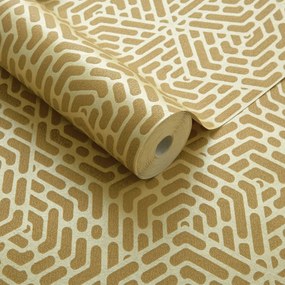 Tapet Willow, Honey Yellow Luxury Geometric, 1838 Wallcoverings, 5.3mp / rola