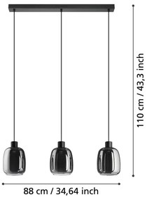 Lustră LED RGBW dimabilă pe cablu Eglo 901121 MOLOCHIO-Z 3xLED/3,7W/230V gri