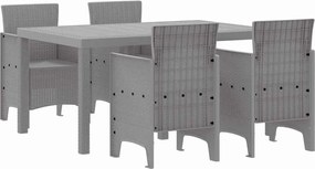 vidaXL Set de masă pentru grădină 5 pcs Gri deschis Ratan Polt