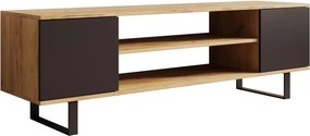 Comodă TV TV Lofter Herringbone cm – 155x40x49 cm – Oak Craft / Negru