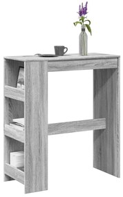 vidaXL Masă bar cu rafturi, gri sonoma, 90x40x103,5 cm, lemn prelucrat
