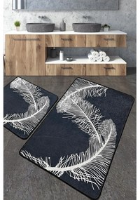 Covorașe de baie gri-antracit 2 buc. 60x100 cm Alisan – Foutastic