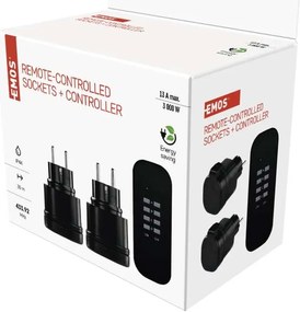 Set 2 prize cu telecomanda, IP44, exterior, max 3000W, EMOS