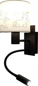 Brilagi - LED Flex. lampă BOBO 1xE27/25W/230V + LED/3W negru/alb/unicorni