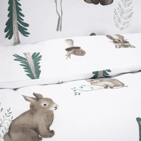Lenjerie de bumbac pentru pătuț 4Home ForestFriends, 100 x 135 cm, 40 x 60 cm