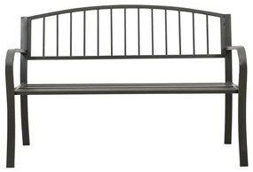 319581 vidaXL Bancă de grădină, gri, 120 cm, oțel
