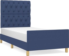 vidaXL Cadru de pat fără saltea țesătură albastră 80x200 cm