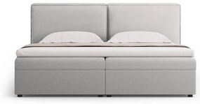 Pat boxspring gri deschis cu spațiu de depozitare 180x200 cm Arendal – Cosmopolitan Design