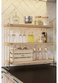 Organizator cu rafturi 45x40 cm auriu/maro