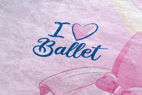 BAMBINO 42830 covor lavabil Balerina pentru copii anti-alunecare - roz
