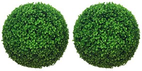 HOMCOM Set de 2 Bile Artificiale, Bile de Arbori Topiari din Buxus, Ø40cm, Verde | Aosom Romania