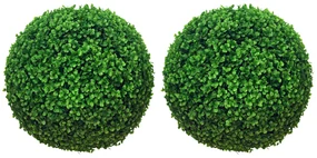 HOMCOM Set de 2 Bile Artificiale, Bile de Arbori Topiari din Buxus,  Ø40cm, Verde | Aosom Romania