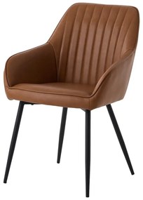 Set de scaune de sufragerie maro cu cotiere 2 buc. tapițat Nolan Stripe – Unique Furniture