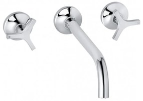 Baterie lavoar incastrata Kludi Nova Fonte Deco crom lucios cu corp ingropat si pipa 24 cm