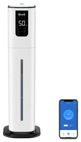 Resigilat: Umidificator de aer inteligent cu ultrasunete Levoit OasisMist 1000S LUHM101SWUS, 55 m2, 27W, 10 l, Smart, Autonomie 100 h, Alb