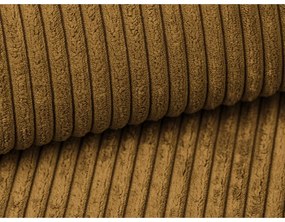 Canapea galben-muștar extensibilă cu tapițerie din catifea reiată 195 cm Nona – Makamii