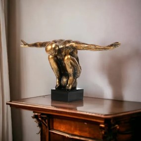 Decorațiune de masă 25x41x20 cm, rășină/patină aurie