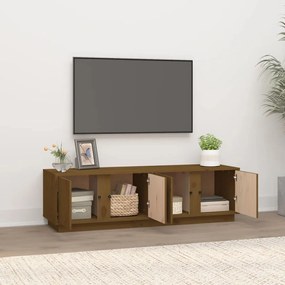 Comoda TV, maro miere, 140x40x40 cm, lemn masiv de pin