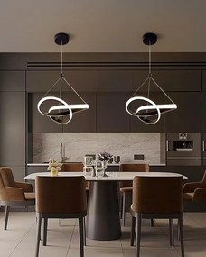 Lustră LED suspendată, negru – 28W, Ø30 cm, 3 temperaturi de culoare