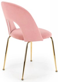Scaun K385 velvet roz/auriu