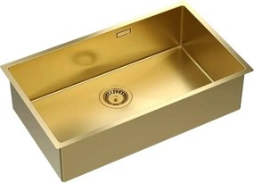 Chiuveta inox sub blat Quadron Unique Anthony 80 finisaj auriu 74x44 cm