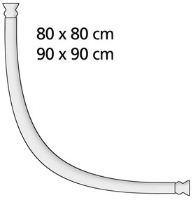 Suport curbat pentru perdea duș Wenko, argintiu