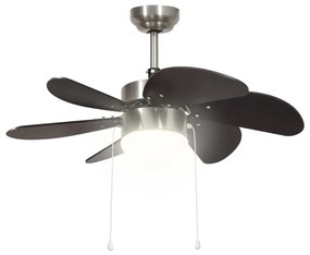 Ventilator de tavan cu iluminare, maro inchis, 76 cm Maro inchis