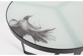 Măsuță auxiliară din metal cu blat din sticlă BePureHome Fly, ⌀ 45 cm