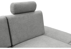 Colțar extensibil AVESTA, tapițat, cu spațiu de depozitare, în formă de L, cu șezlong pe partea dreaptă, gri