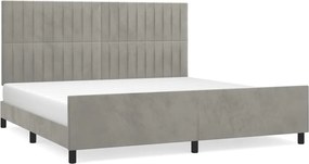 vidaXL Cadru de pat fără saltea, gri deschis, 200x200 cm, catifea