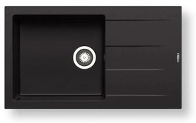 Pyramis ATHLOS chiuvetă de bucătărie din granit 86x50 cm, negru mat - 70217801