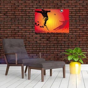 Tablou pe sticlă - Fotbal (70x50 cm)