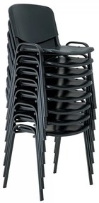 Scaun de conferinta din plastic ISO - picioare negre, negru