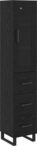 vidaXL Bufet cu sertar Stejar Negru 34,5 x 34 x 180 cm Lemn compozit