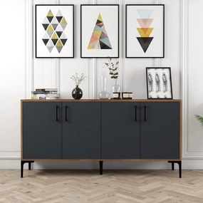 Consolă Kiev 160 - Walnut, Anthracite