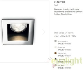 Spot incastrabil pt. tavan fals 9x9cm, FUNKY FI1 CROMO 083193