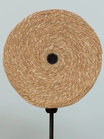 Lampa de masa, din iarba Moonj si baza metalica, Kenya