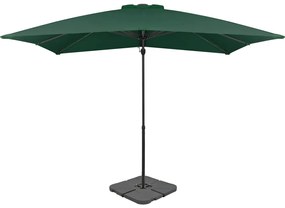 vidaXL Umbrelă de soare de grădină, bază portabilă, verde