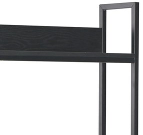 Birou de calculator, negru, 120 x 60 x 138 cm Negru, birou cu raft de carti, Lemn compozit
