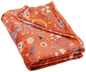 Pătură portocalie din micropluș/cocolino 130x170 cm Enchanted Twilight Animals – Catherine Lansfield