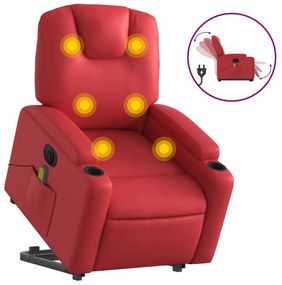 3204456 vidaXL Fotoliu electric masaj rabatabil cu ridicare, roșu