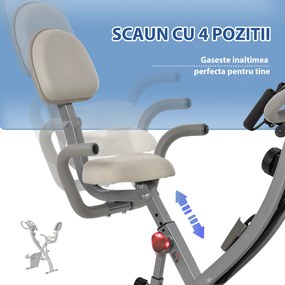 HOMCOM bicicleta pliabila 2 in 1, 8 nivele, gri | Aosom Romania