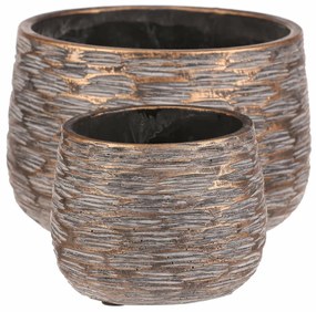 Set de recipiente din beton Ryha, 2 bucăți, gri,înălțime 12 cm